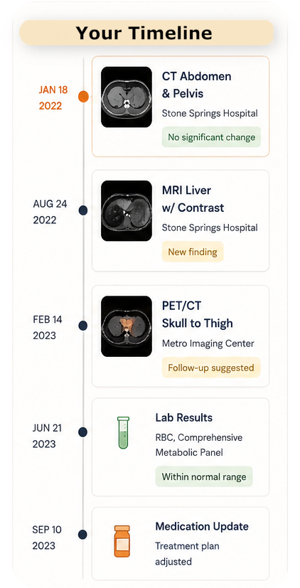 Longitudinal imaging timeline preview